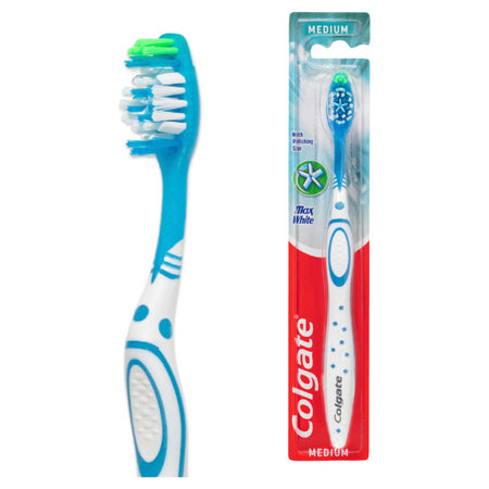 Colgate Max White Manual Toothbrush Medium Bristles With Polishing Star 1 Pack