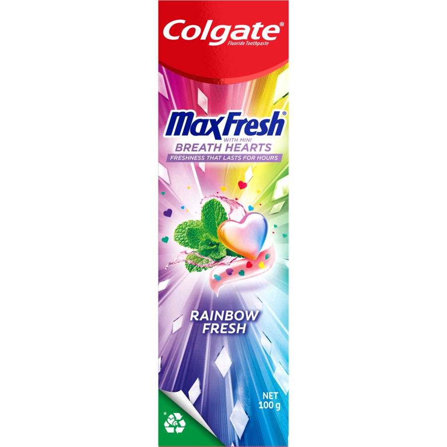 Colgate Max Fresh Toothpaste Rainbow Fresh With Mini Breath Hearts 100g