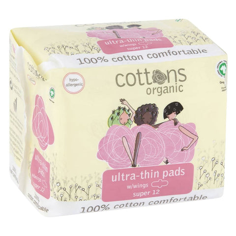 Cottons Ultrathin Pads with Wings Super 12 Pack