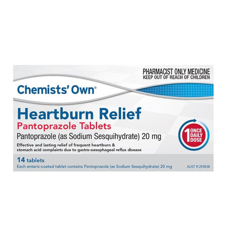 Chemists' Own Heart Burn Relief Pantoprazole 20mg 14 Tablets