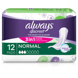 Always Discreet Normal 12 Pads For Bladder Leak and Adult Incontinence