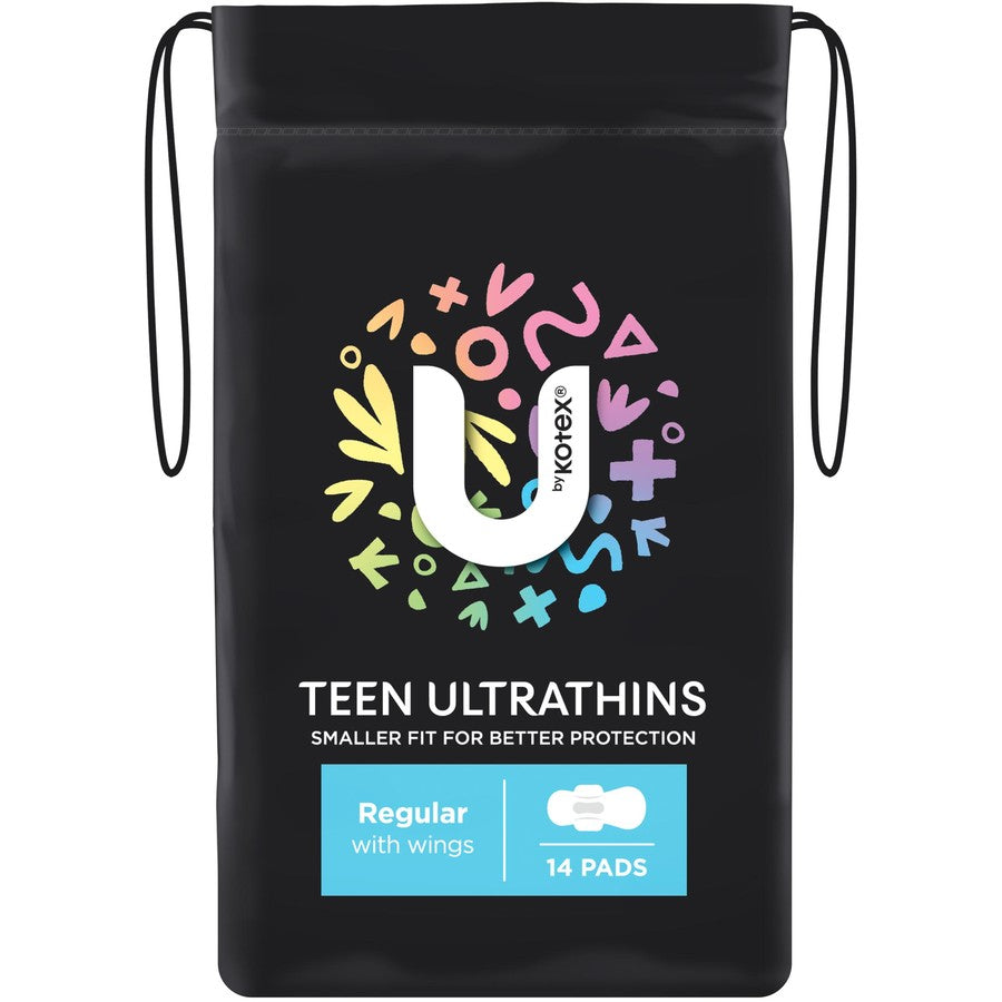 U By Kotex Teen Ultrathins Pads Regular With Wings 14 pack