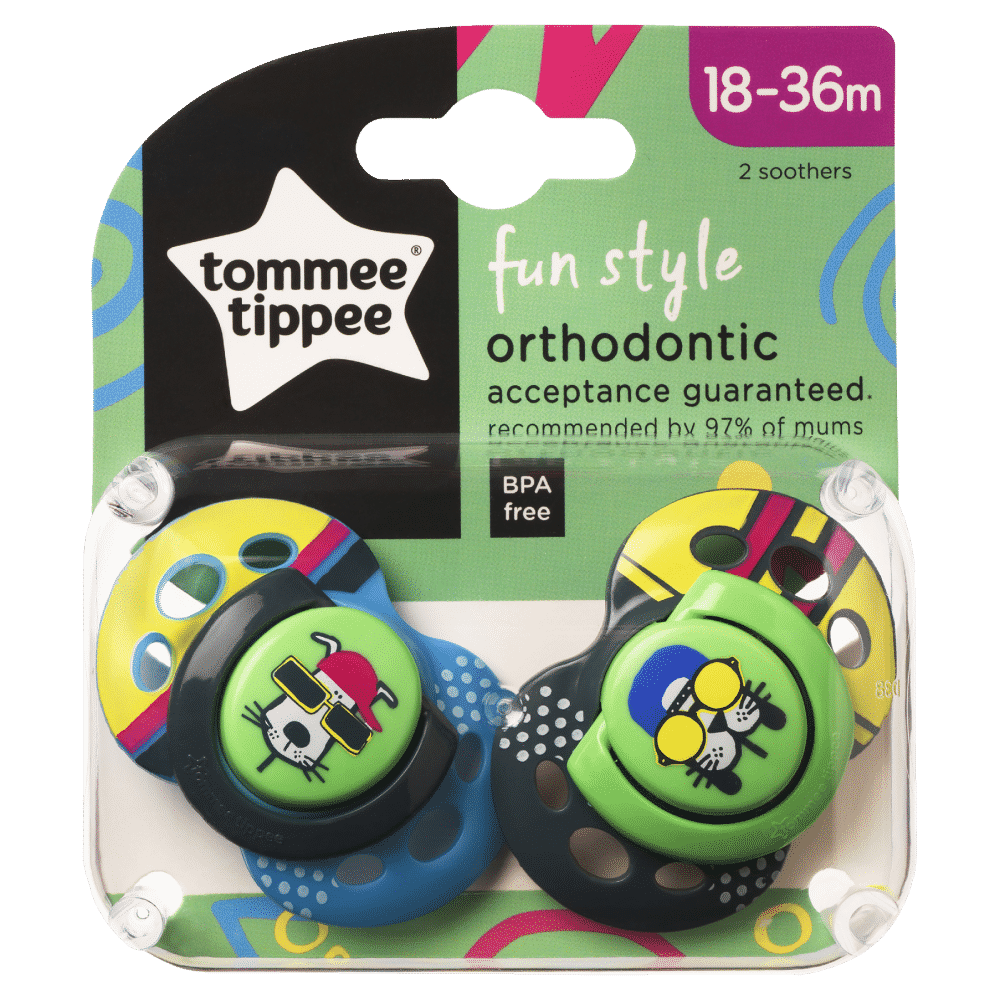 Tommee Tippee Fun Style Soothers 18-36m 2 Pack