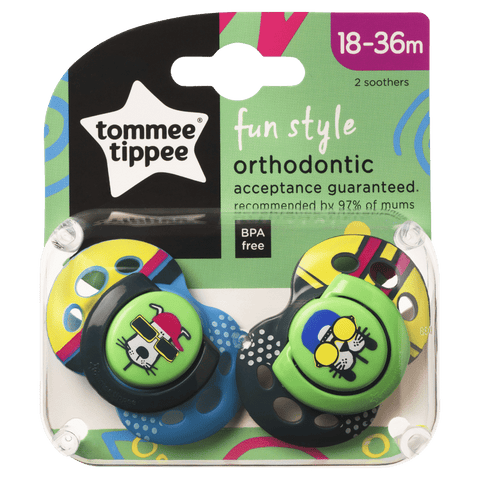 Tommee Tippee Fun Style Soothers 18-36m 2 Pack