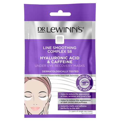 Dr. Lewinn's Line Smoothing Complex Hyaluronic Acid & Caffeine Under Eye Recovery Masks 3 Pairs