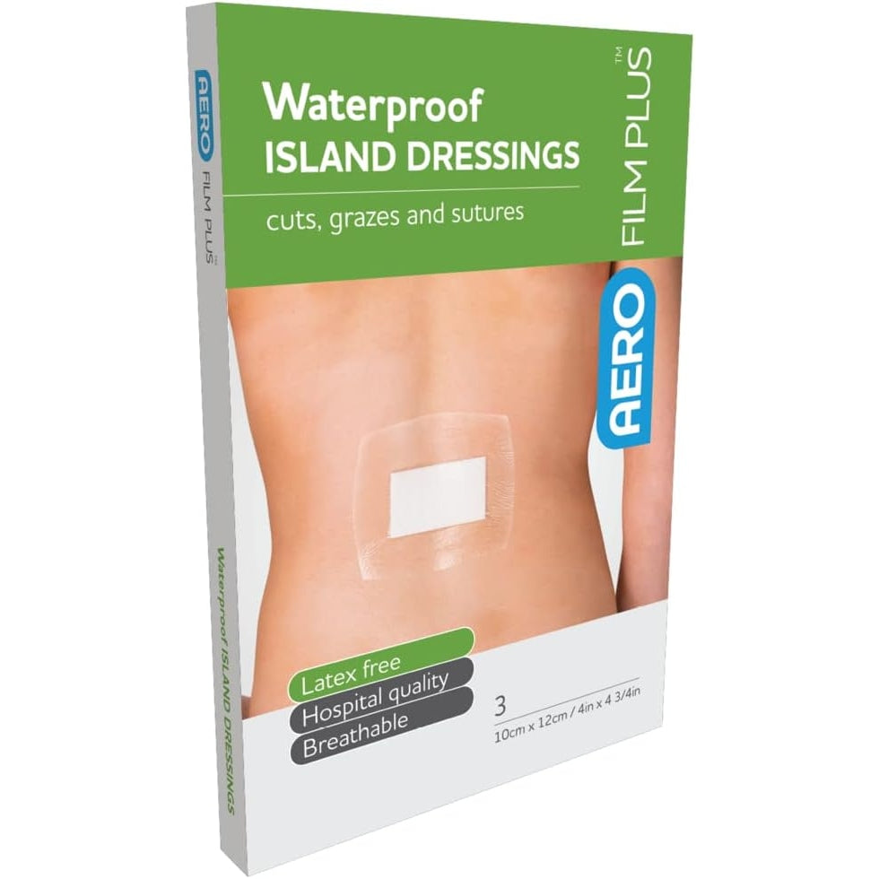Aerofilm Plus Waterproof Film Dressing + Pad 12cm X 10cm 3 Pack