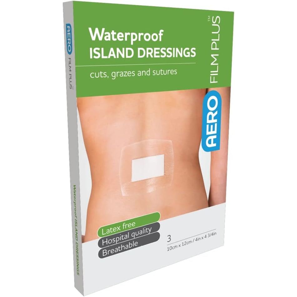 Aerofilm Plus Waterproof Film Dressing + Pad 12cm X 10cm 3 Pack