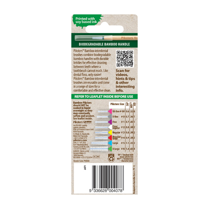 Piksters Bamboo Interdental Brushes White Size 2 8 Pack