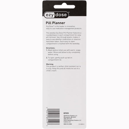 EZY Dose 67419 WEEKLY LARGE PILL PLANNER