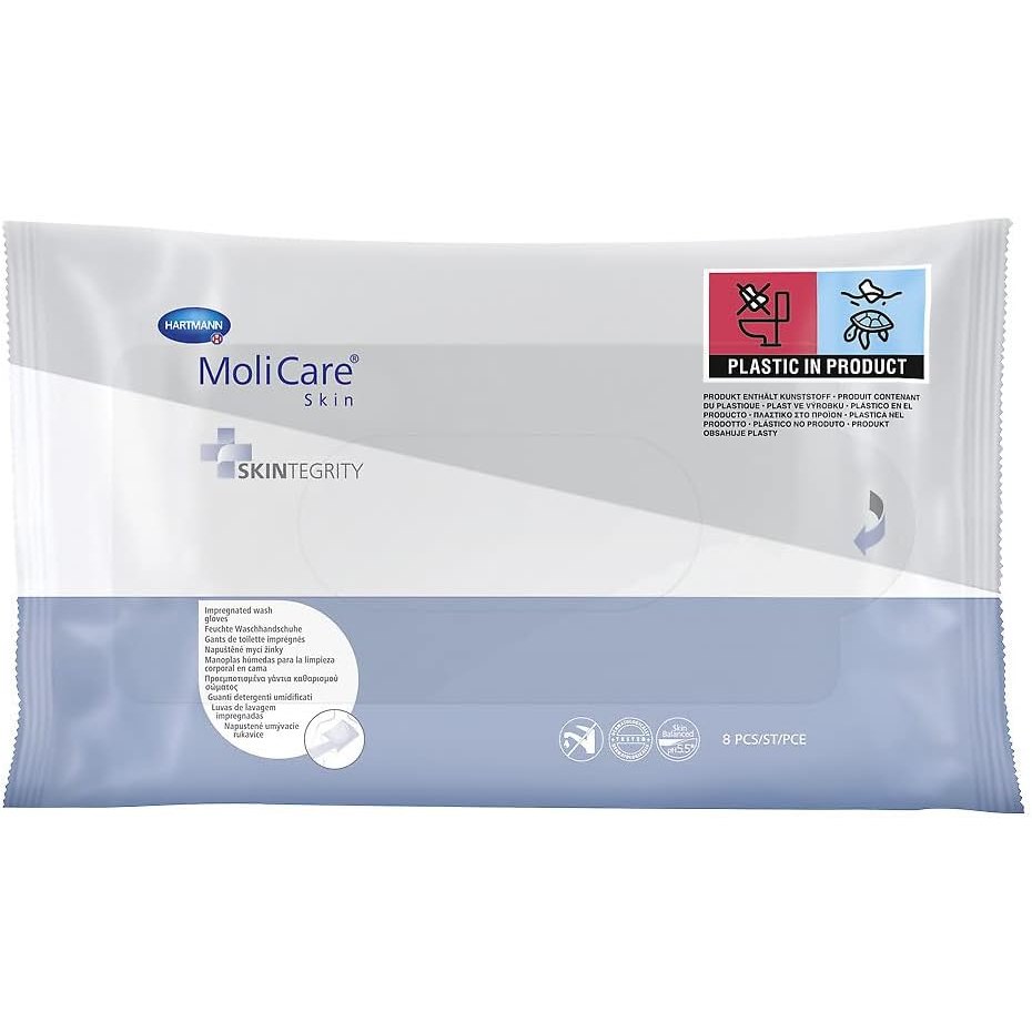 Molicare Skin Wash Gloves 8 Pack