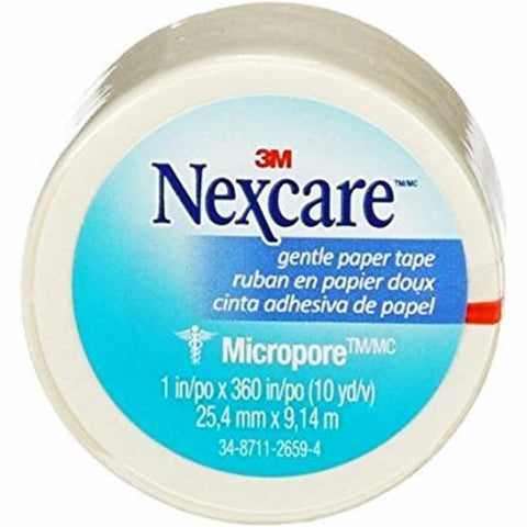 Nexcare Micropore Gentle Paper Tape White 25.4mm x 9.14m