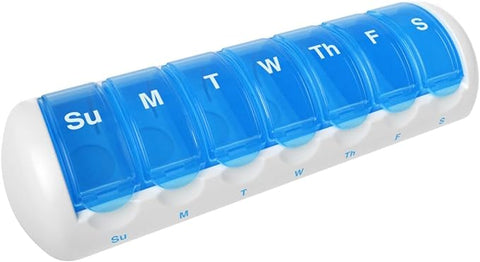 Ezy Dose Weekly (7-Day) Travel Pill Organizer and Planner, Removable Daily Compartments