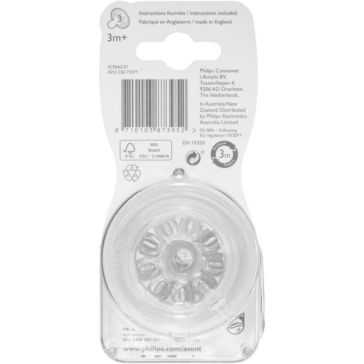 Avent Natural Response Teats 3 Months+ Flow 4 - 2 Pack