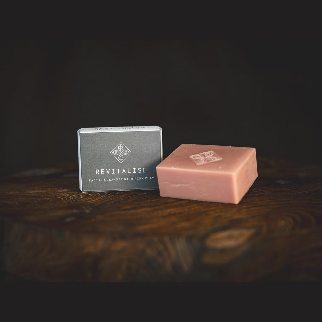 Base Soap With Impact Bar Revitalise Facial Cleanser with Pink Clay Boxed 120g