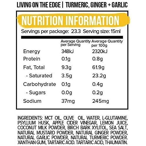 Vitawerx Keto Mayo Living On The Edge Turmeric, Ginger & Garlic 375ml
