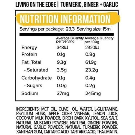 Vitawerx Keto Mayo Living On The Edge Turmeric, Ginger & Garlic 375ml