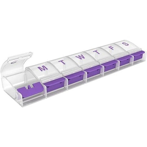 Ezy Dose Weekly (7-day) Push Button Pill Organizer and Planner (XL) Arthritis Friendly