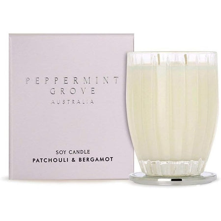 PEPPERMINT GROVE Patchouli & Bergamot Scented Soy Candle 370g