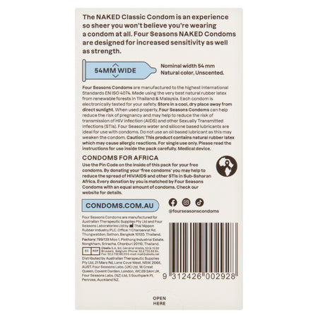 Four Seasons Naked Classic Condoms 12 Pack