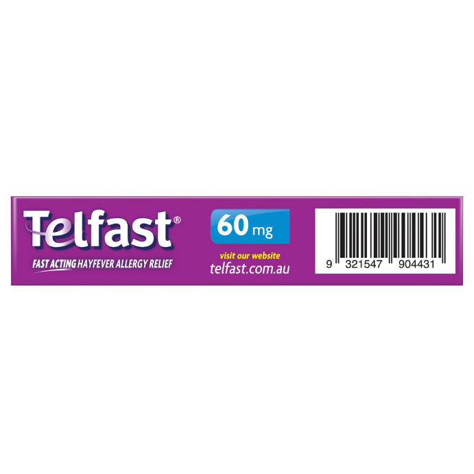 Telfast Hayfever Allergy Relief 12 Hour 60mg 20 Tablets