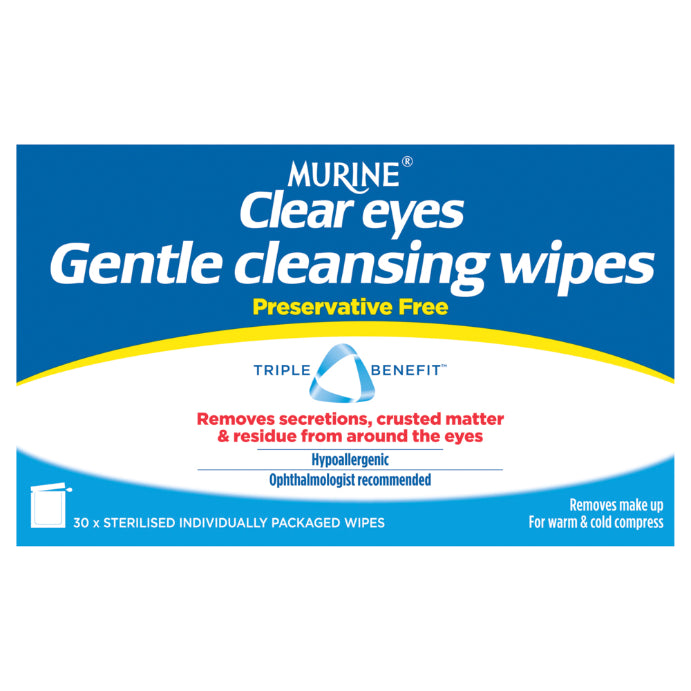 Murine Clear Eyes Gentle Cleansing Wipes 30 Pack