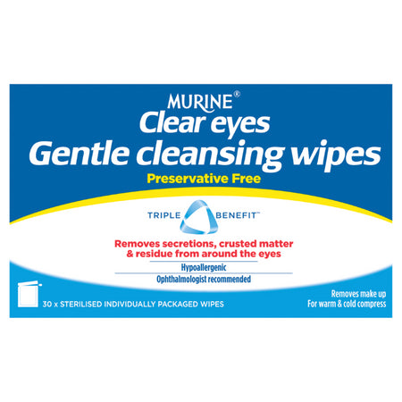 Murine Clear Eyes Gentle Cleansing Wipes 30 Pack