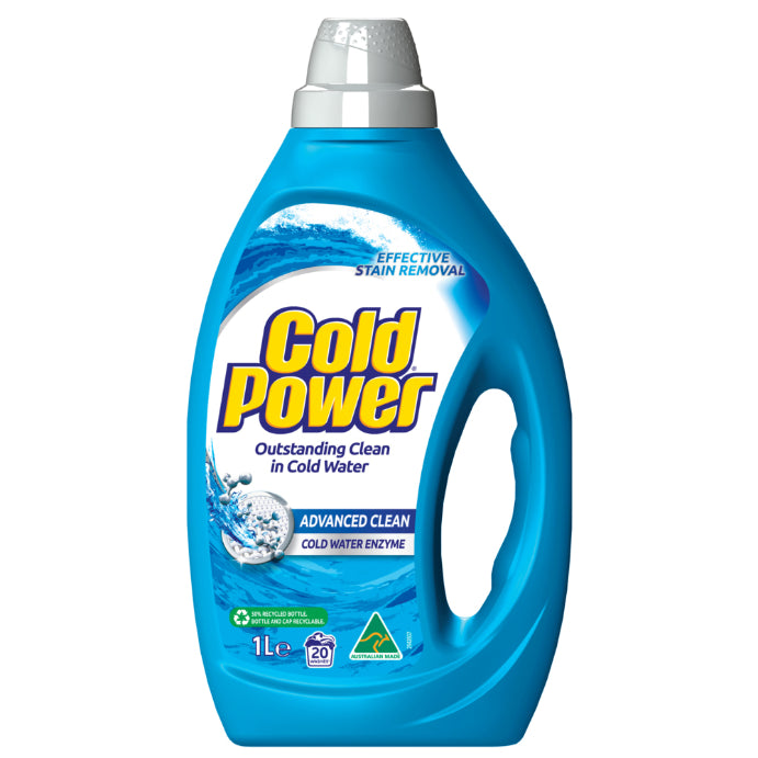 Cold Power Advanced Clean Cold Water Enzyme, Liquid Laundry Detergent, 1 Litre