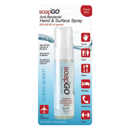 Soap2go Anti-bacterial Hand & Surface Spray 30ml