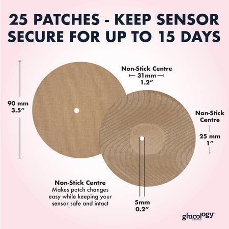 Glucology CGM Patch Dexcom Beige 25 Pack
