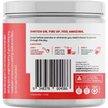 The Lady Shake Burn + Energy Raspberry 160g