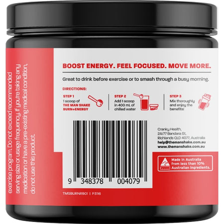 The Man Shake Burn + Energy Raspberry 160g