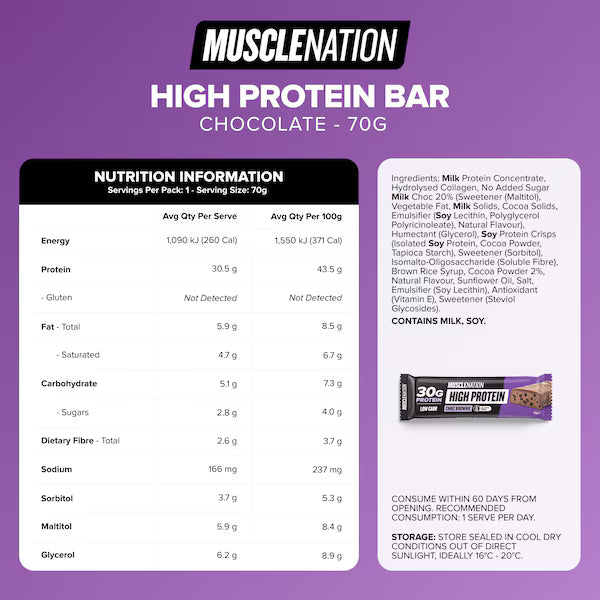 Muscle Nation High Protein Choc Brownie 70g