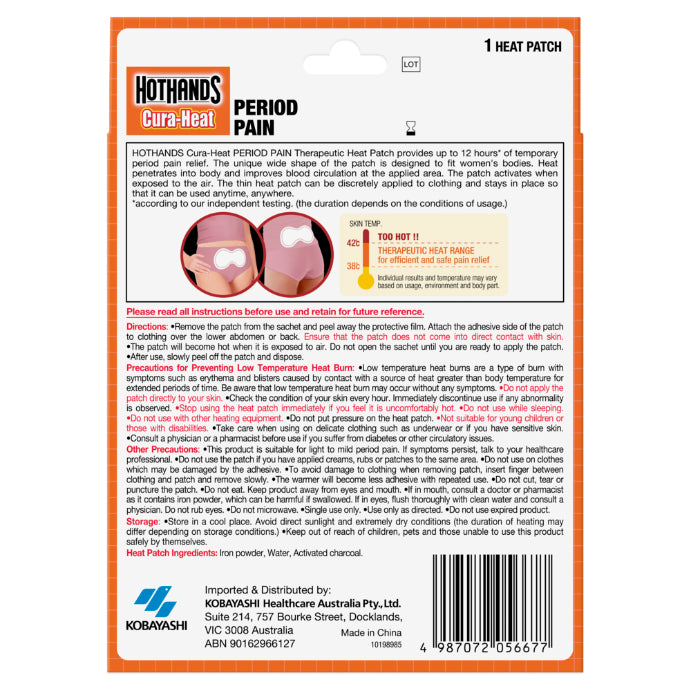 Hot Hands Cura-heat Menstral Cramp 1 Pack