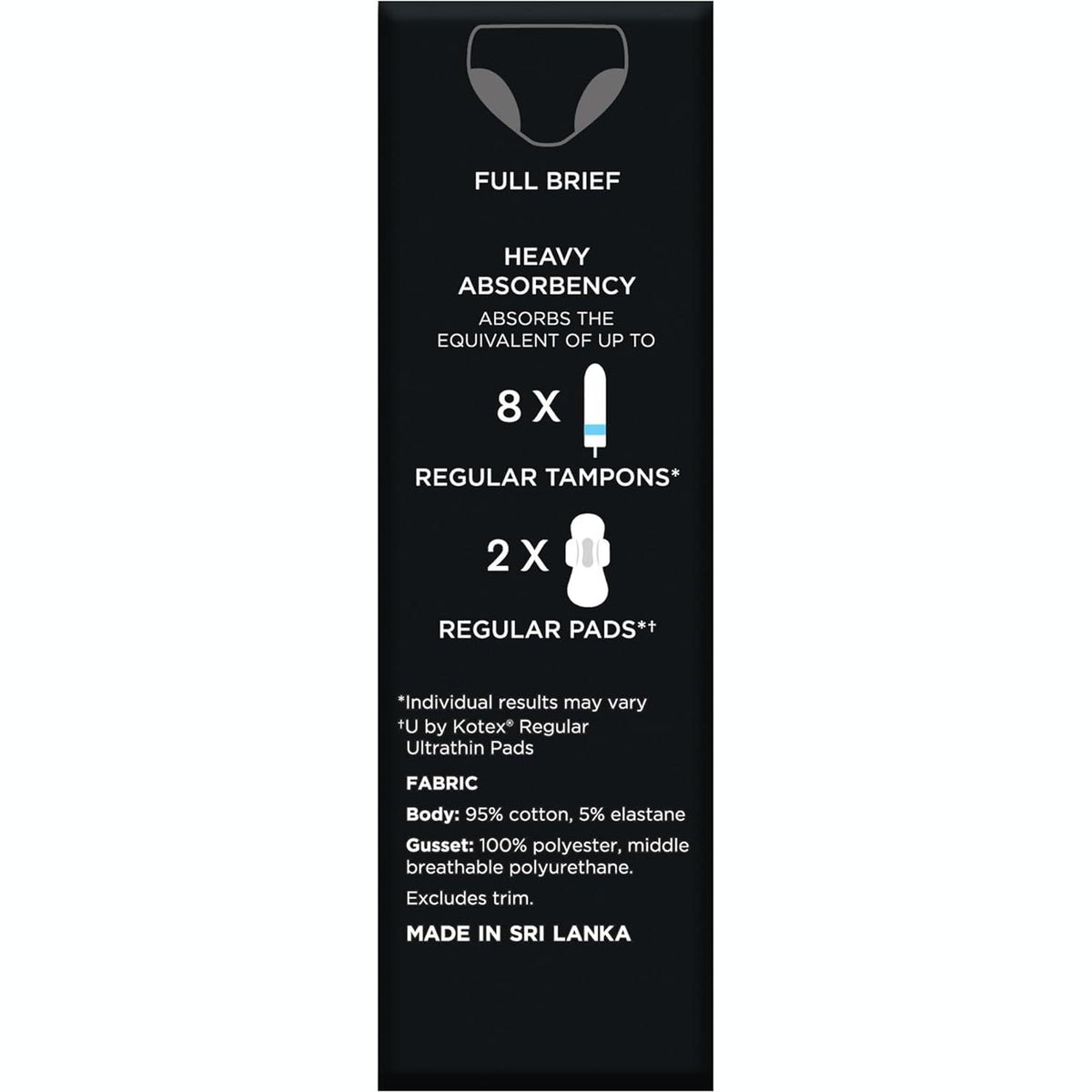 U by Kotex Brief Teen Size Y12-14