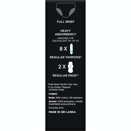 U by Kotex Brief Teen Size Y12-14