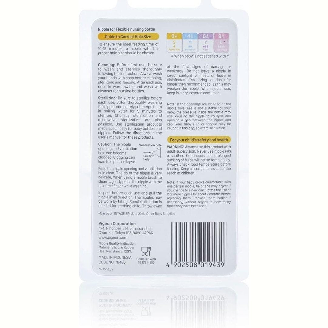 PIGEON PERISTALTIC SLIM NECK TEAT LARGE 2 PACK