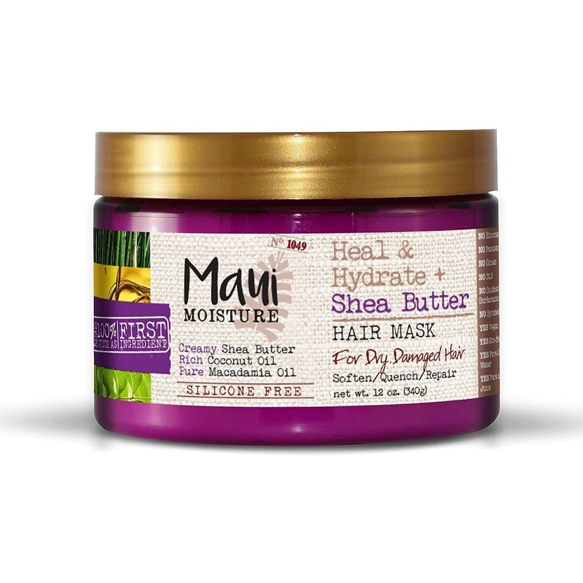 Maui Moisture Heal & Hydrate + Shea Butter Hair Mask For Dry & Damaged Hair 340g