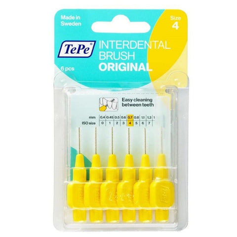 TePe Interdental Brush - Fine Yellow (0.7mm) 6 Pack