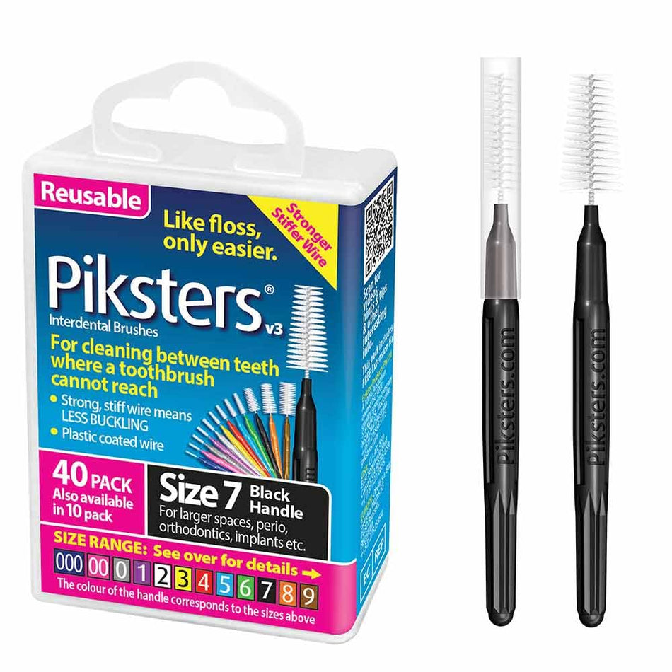 Piksters Interdental Brushes Black Size 7 40 Pack