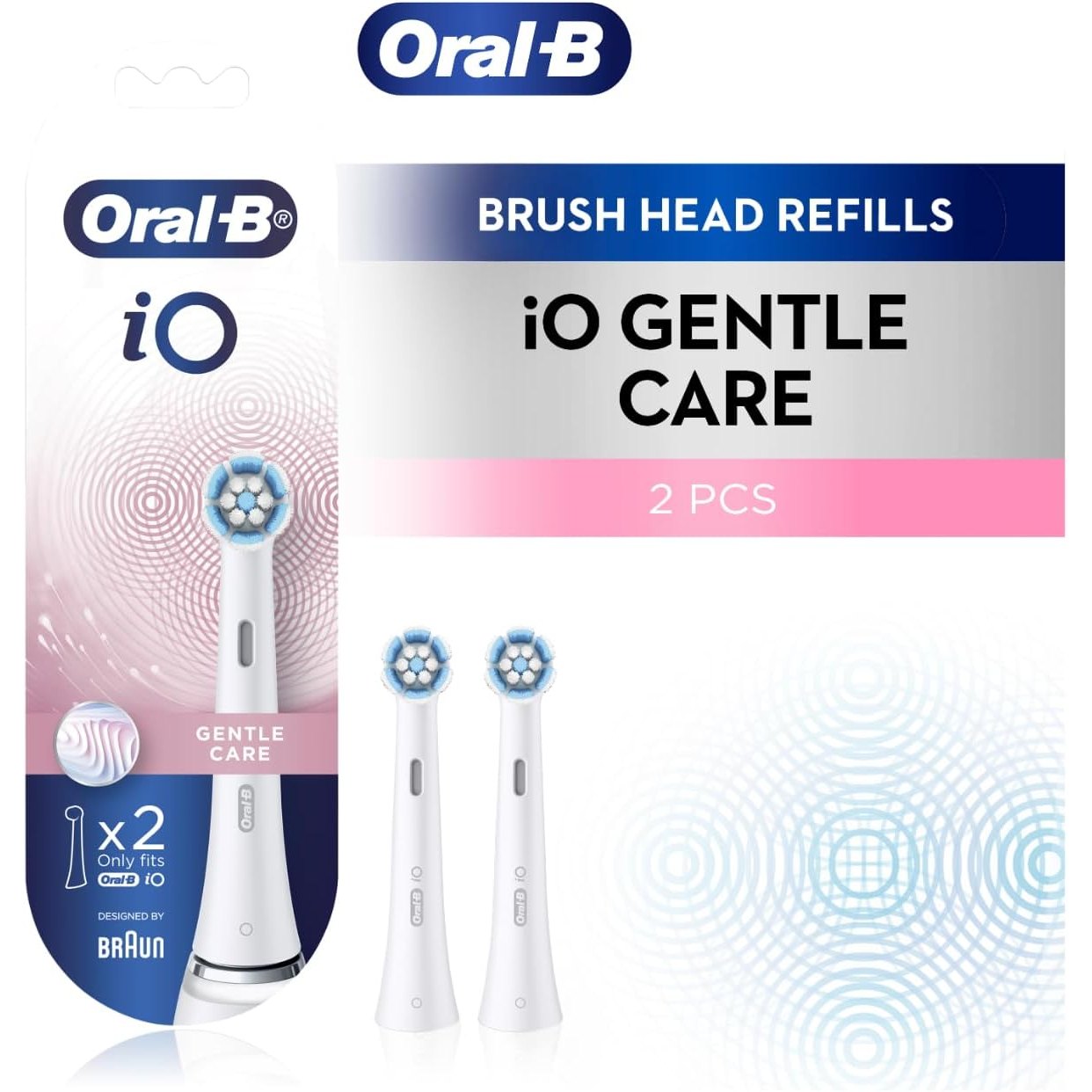 Oral-b Io Gentle Care Replacement Brush Heads White 2 Pack