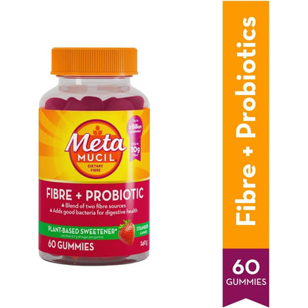 Metamucil Fibre + Probiotic Strawberry Gummies 60 Pack