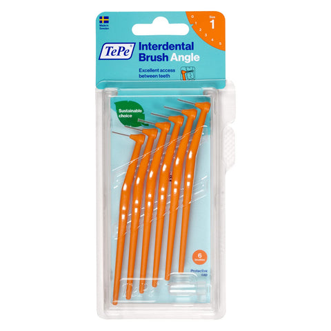 TePe Interdental Brush Angle Orange (Size 1) 0.45mm 6 Pack