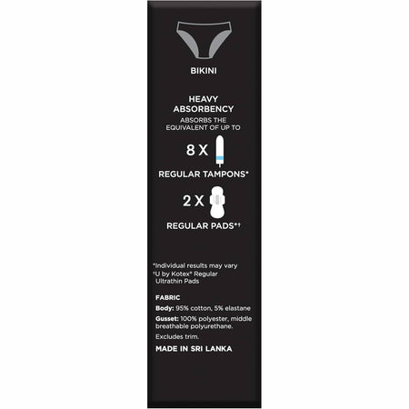 U by Kotex Bikini Size 6-8