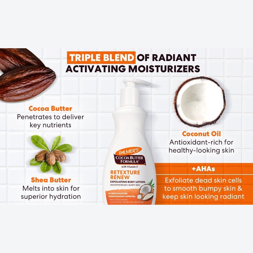Palmers Cocoa Butter Retexture & Renew Exfoliating Body Lotion 400ml