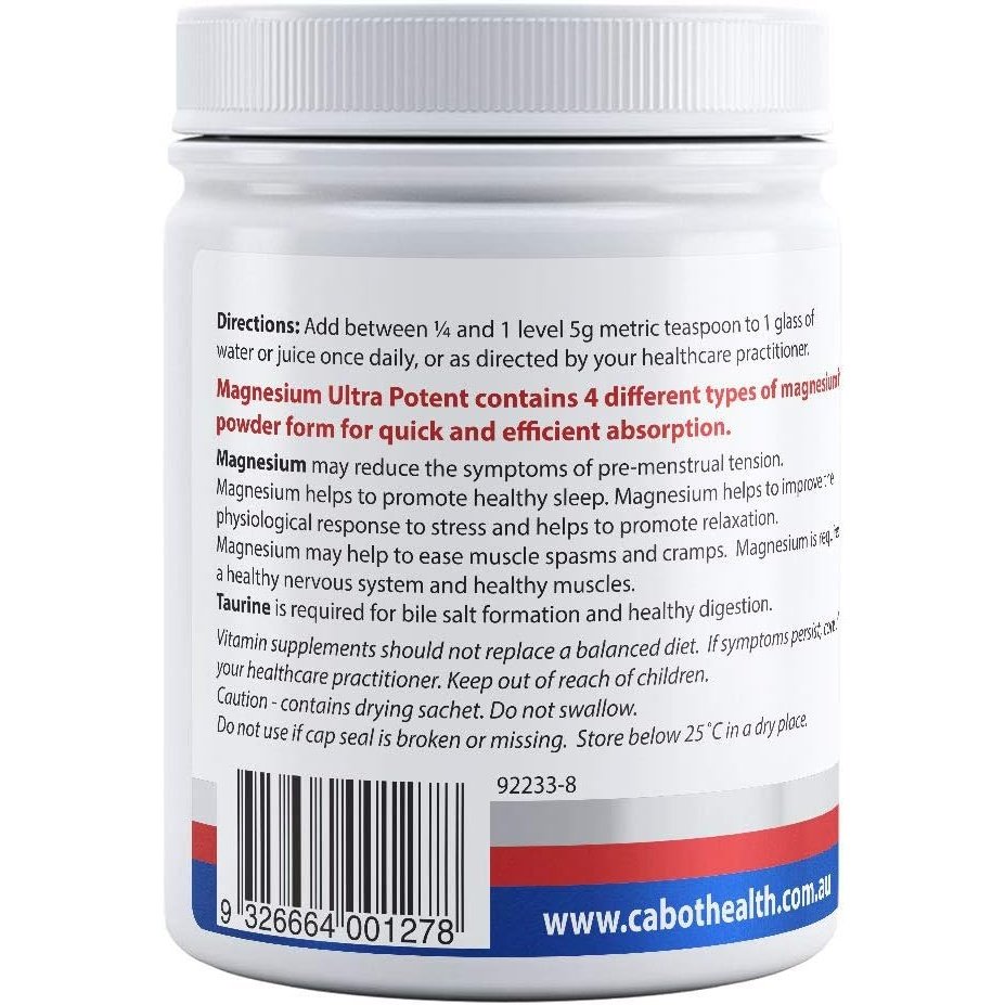 Cabot Health Magnesium Ultra Potent Citrus Powder 465g