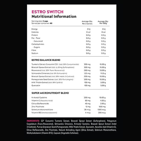 SWITCH NUTRITION Estro Balance Formula 120 Caps