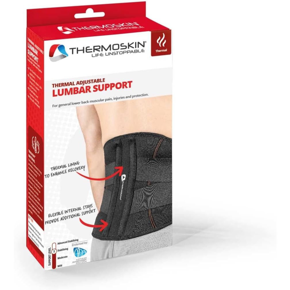 Thermoskin Thermal Adjustable Lumbar Support - Black Xxl