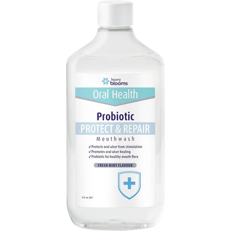Henry Blooms Oral Health Probiotic Mouthwash Protect Repair Mint 375ml