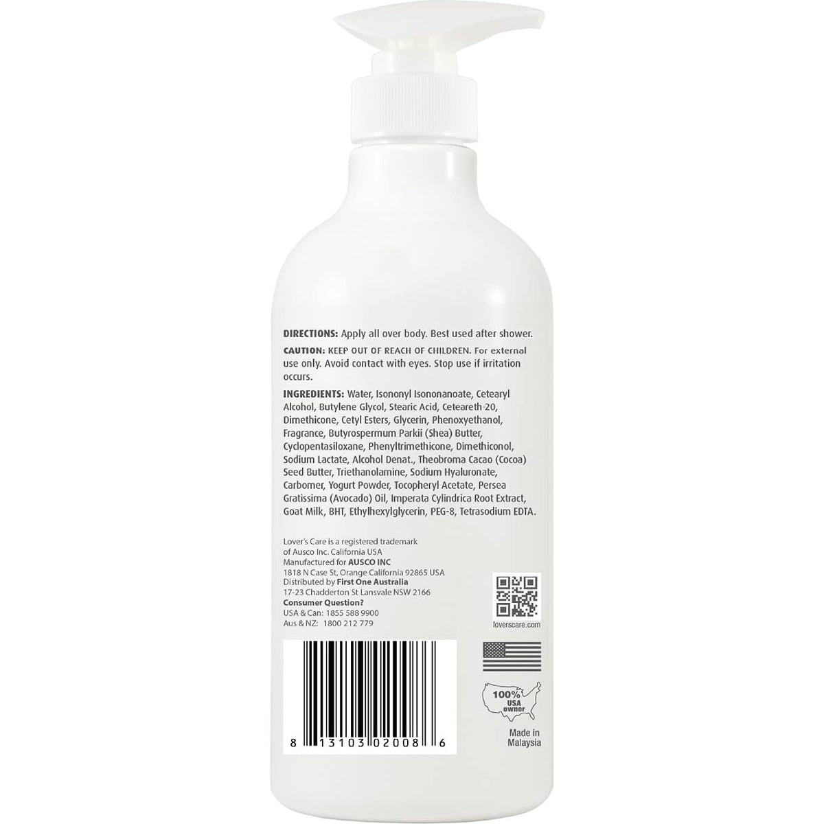 Lovercare Goat's Milk Avocado Body Lotion 800ml