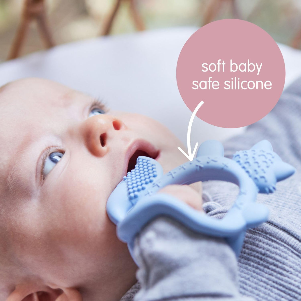 B.Box Wrist Teether Lullaby Blue